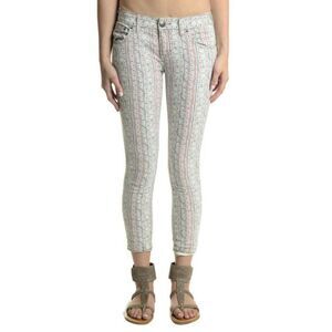 Free People Rotary Geo Print Ankle Skinny Jeans